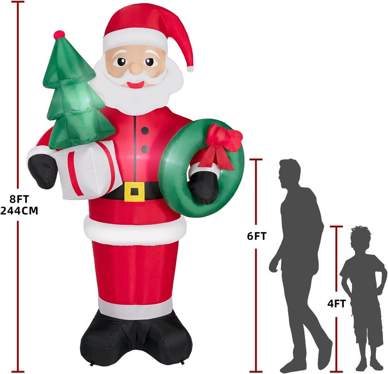 Kendane 8FT Christmas Inflatables Santa Claus with Christmas Tree,Inflatables Decorations Outdoor/Indoor,Christmas Blow Up Santa Claus Yard Decorations Built-in LED Lights,for Yard/Lawn/Garden. - Image 2